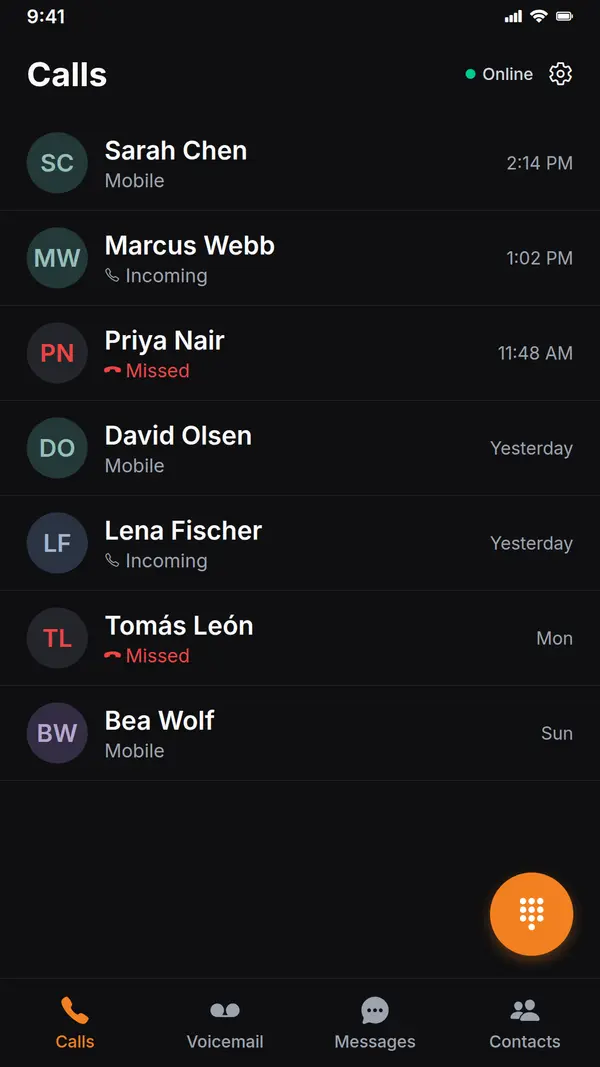 The UnlimCall app on a phone